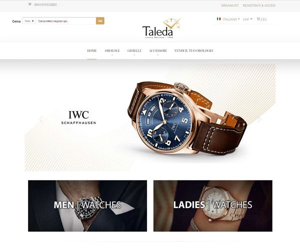 Restyling homepage e-commerce di orologi