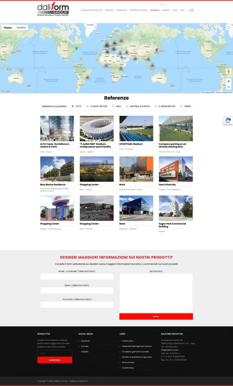 Referenze sito web corporate Daliform Group