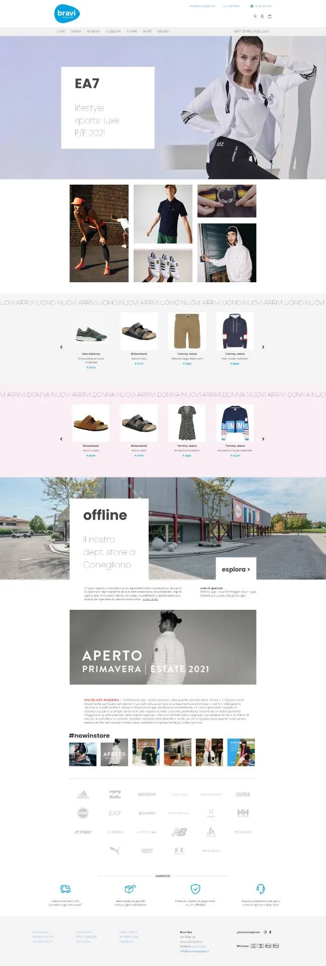 Homepage e-commerce B2C Magento 2 Bravi