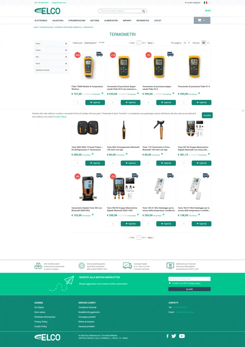 Pagina categoria e-commerce B2B Orocommerce Elco Team