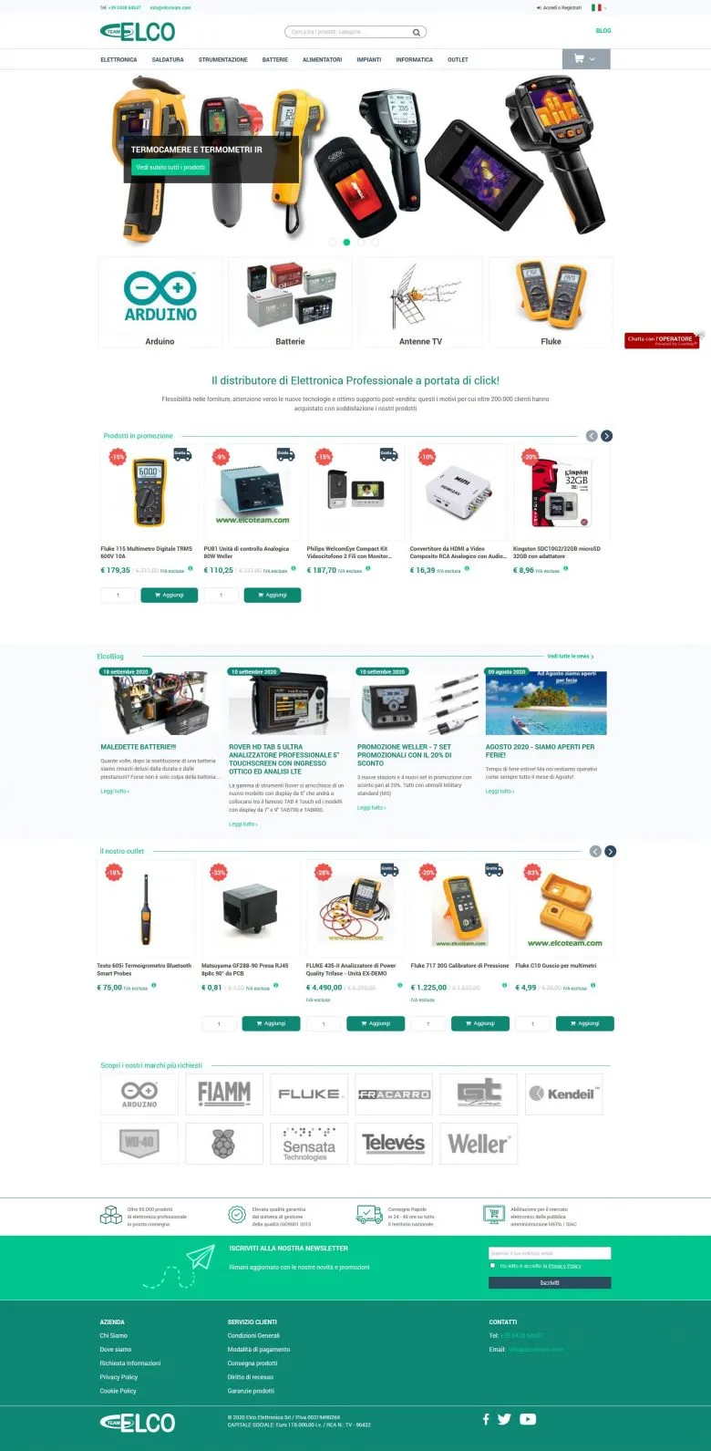 Homepage e-commerce B2B Orocommerce Elco Team