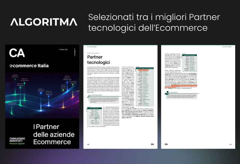 Algoritma: tra i partner tech leader nell'Ecommerce secondo Casaleggio Associati